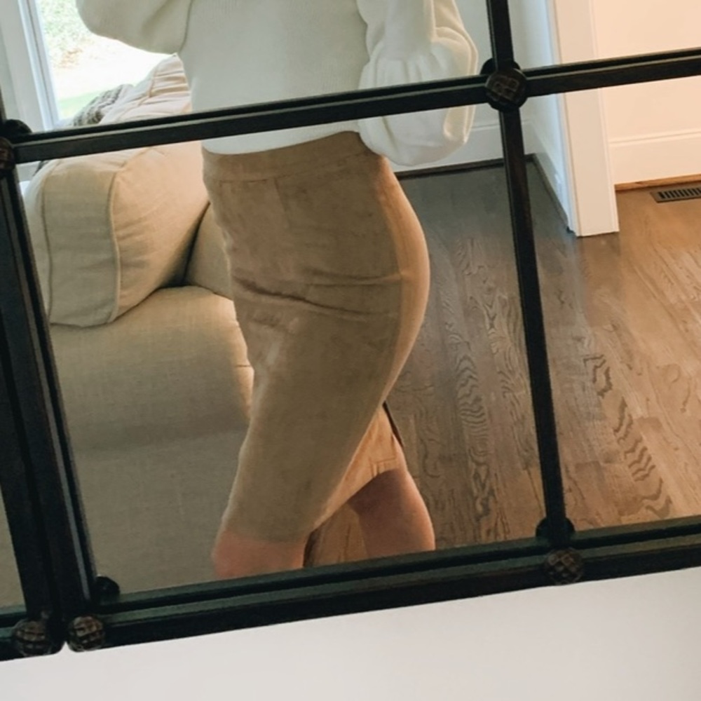 Lulus Suede Tan Pencil Skirt